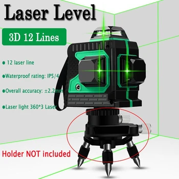 Nivel cu Laser Verde 3D 12Lines Display Digital Auto-Nivelarea de 360 de Grade Rotativ Instrument de Măsură Impermeabil Orizontal Măsură