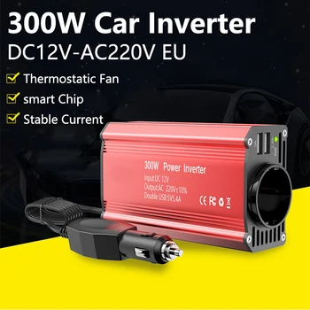 300W Invertor de Putere Masina DC 12V AC 110V 220V Dual USB Auto Adaptor Convertor Incarcator Auto Modified Sine Wave UE Priza