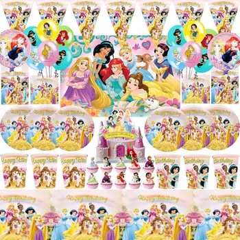 Disney Princess Birthday Party Decor Copii Tacamuri De Unica Folosinta Decoruri Baloane Copil De Dus Fetele La Petrecerea De Ziua Consumabile