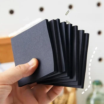 Negru Adezive Sticky Notes Notepad Memo Pad Birou Rechizite Școlare Papetărie Notebook Sticker Decor Postat Planificator