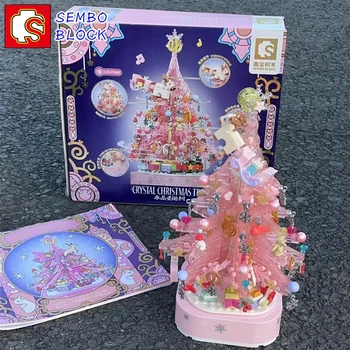 SEMBO pom de Crăciun blocuri Kawaii roz model de cadou de vacanță decorare mână figurine Drăguț jucării pentru copii