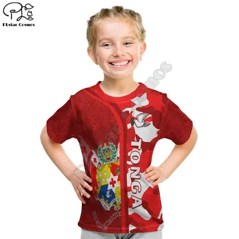 Tonga Unic Tricou Copil Camuflaj Cu Tonga Model 3D de Imprimare Tricouri de Vară pentru Copii T-shirt Fată Băiat Topuri Supradimensionate