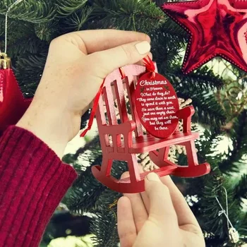 De crăciun Mini din Lemn Balansoar cu Ornament Semnificative Tag Semn În Cer Memorial Home Decor pentru Desktop