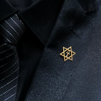 Tangula Evrei cu Steaua lui David Brosa pentru Bărbați din Oțel Inoxidabil Egipt Crucea Ankh Amuleta Insigna Pin Bijuterii Mire Accesorii de Nunta